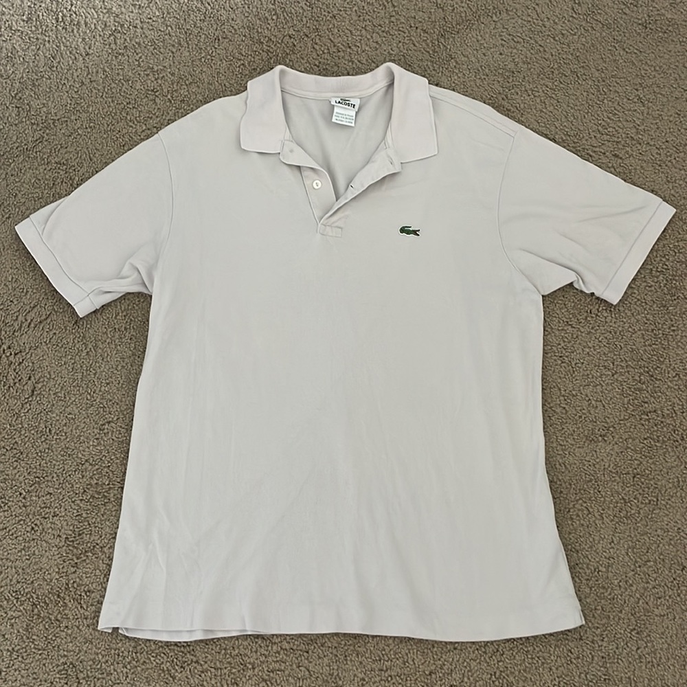 Light grey Lacoste men’s polo shirt